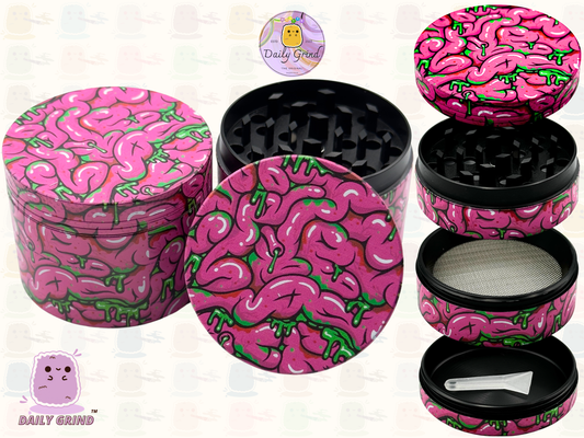 Motif Trippy coloré ondulé liquide Hallucination 50mm 4 pièces haute qualité personnalisé métal herbe broyeur cadeau