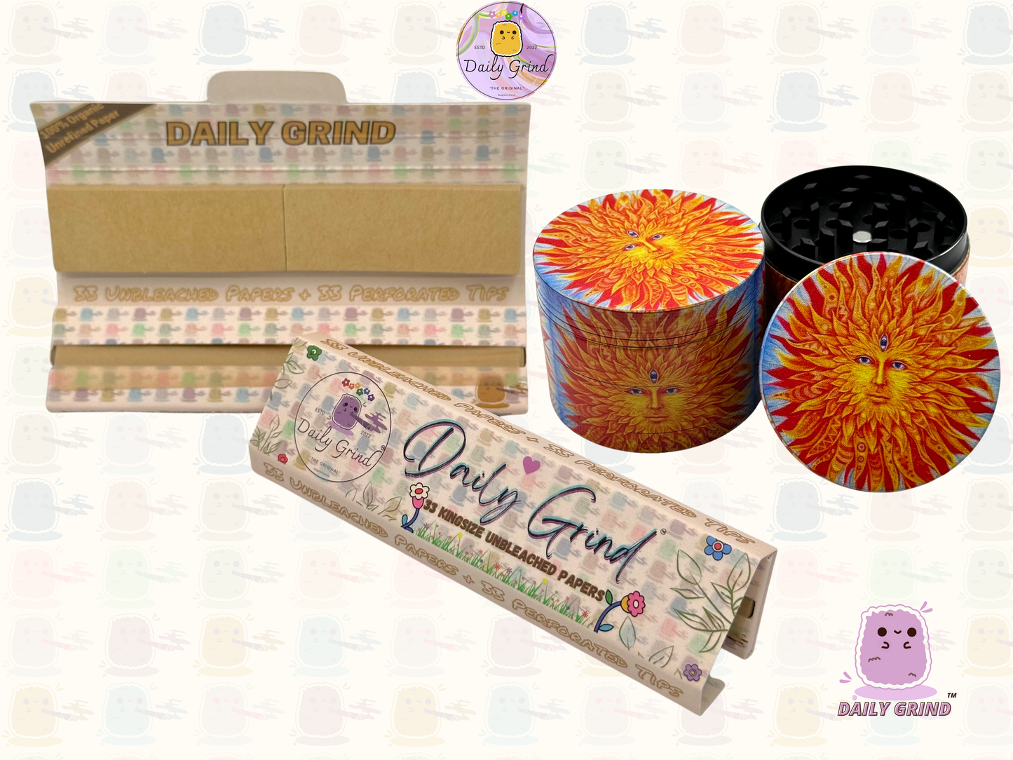 Motif Trippy coloré ondulé liquide Hallucination 50mm 4 pièces haute qualité personnalisé métal herbe broyeur cadeau