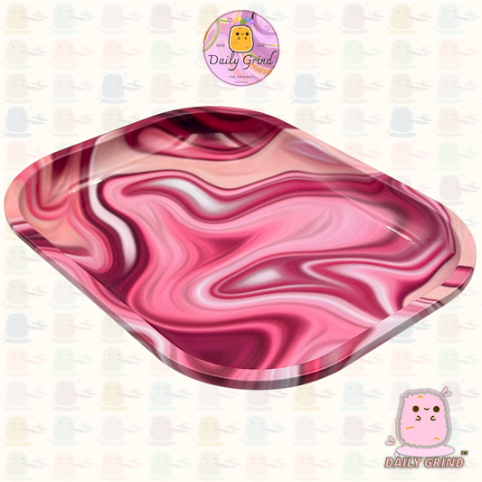 Mignon rose Tie Dye métal liquide beau-14x18cm Surface de plateau en métal pour Bits & pièces bibelots cadeau