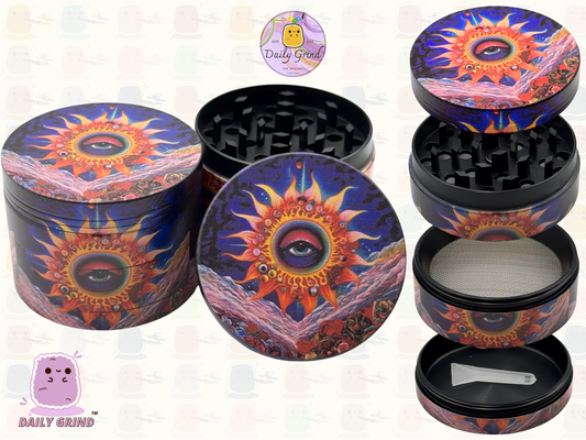 Motif Trippy coloré ondulé liquide Hallucination 50mm 4 pièces haute qualité personnalisé métal herbe broyeur cadeau
