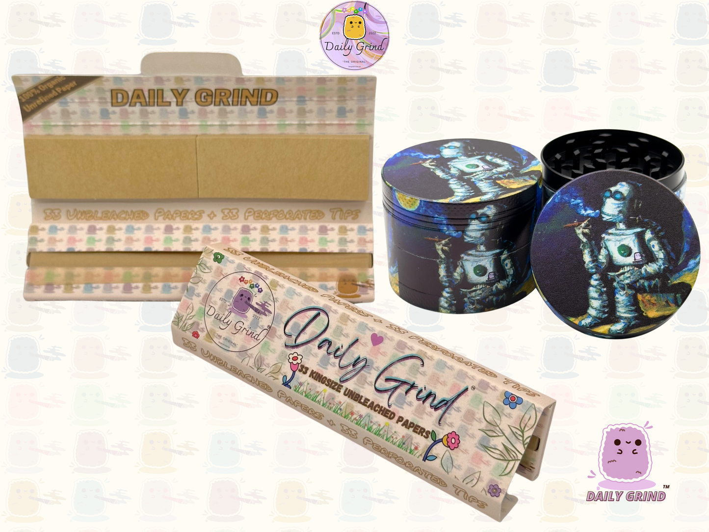 Motif Trippy coloré ondulé liquide Hallucination 50mm 4 pièces haute qualité personnalisé métal herbe broyeur cadeau