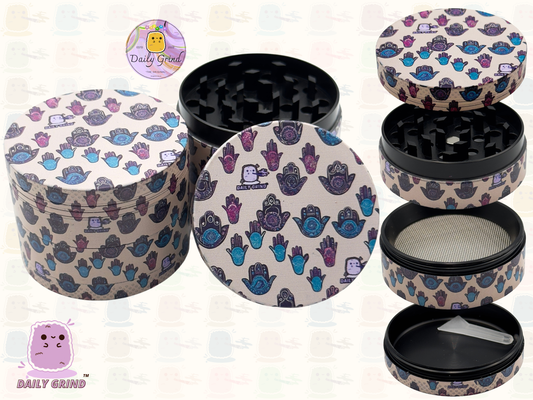 Motif Trippy coloré ondulé liquide Hallucination 50mm 4 pièces haute qualité personnalisé métal herbe broyeur cadeau