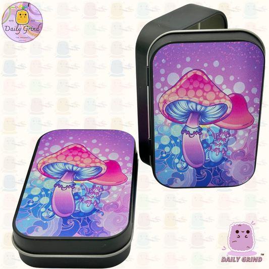 Seta púrpura Trippy Tie Dye 2oz Tabaco negro / Píldora / Baccy / Stash / Monedas / Cristales / Joyería Bisagra Tapa Lata Regalo