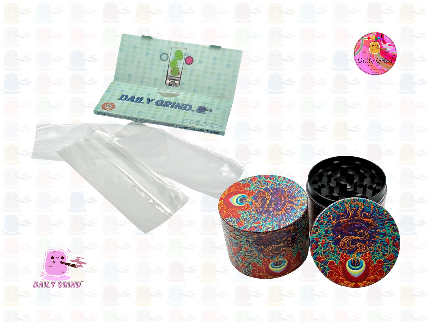 Spiritual Awakening Third Eye Esoteric Art - 50mm Premium 4-Piece Custom Metal Tobacco Herb Grinder Gift Idea