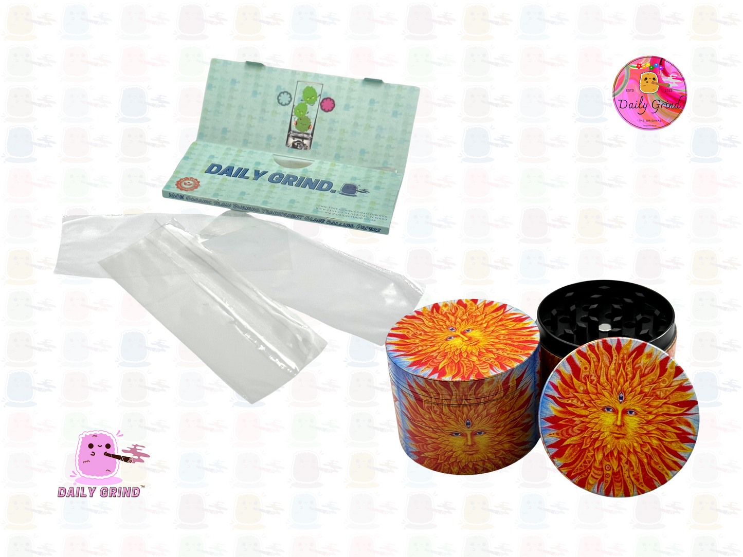 Sun God Third Eye - 50mm 4-Piece High Quality Custom Metal Tobacco Herb Grinder Gift Idea