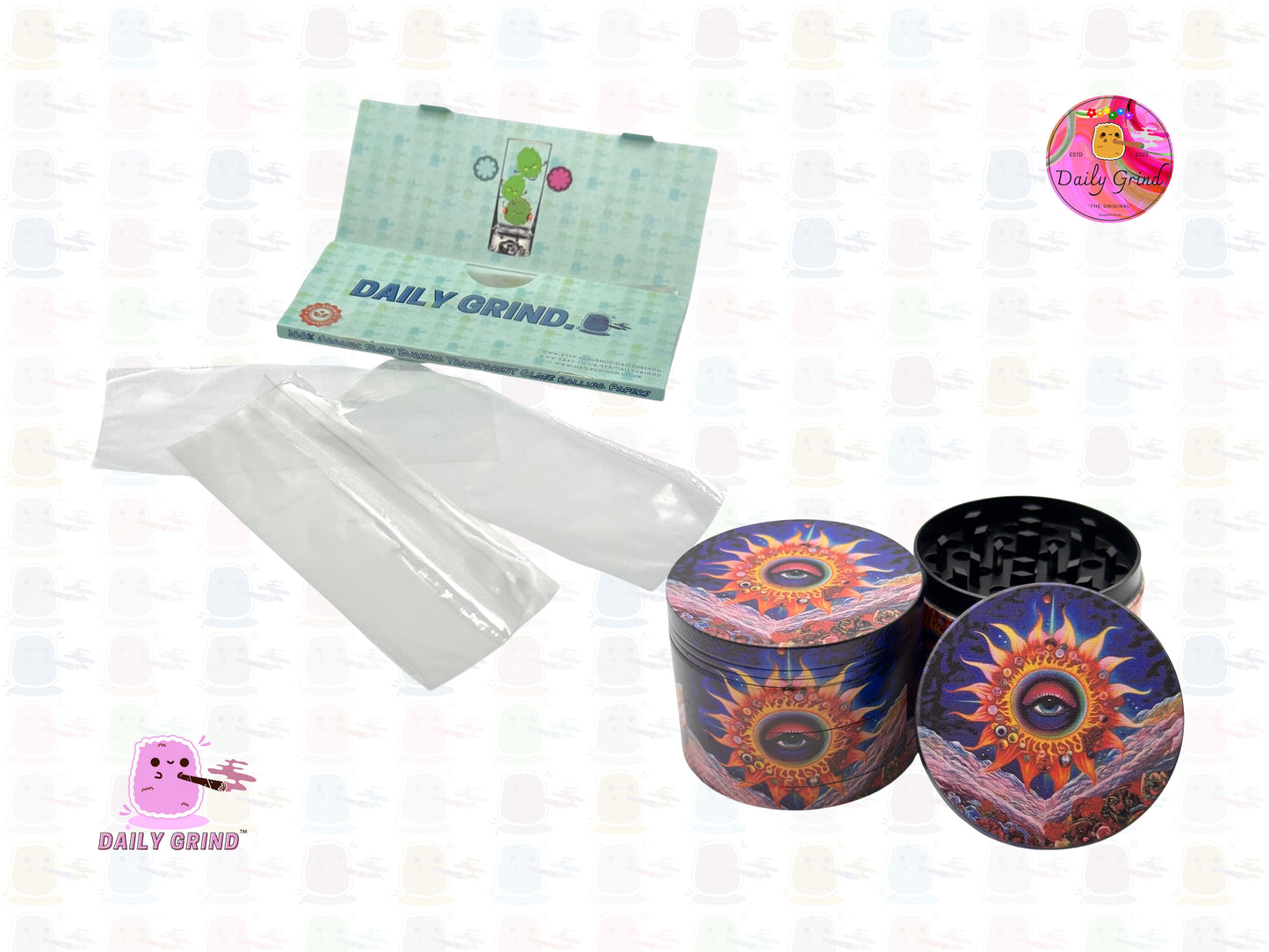 Flower Eye Art - 50mm Premium 4-Piece Custom Metal Tobacco Herb Grinder Gift Idea