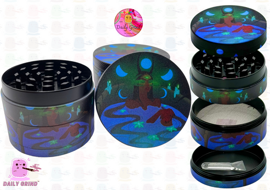 Cute Evil Witch Villain Nostalgia - 50mm 4-Piece High Quality Custom Metal Tobacco Herb Grinder Gift Idea