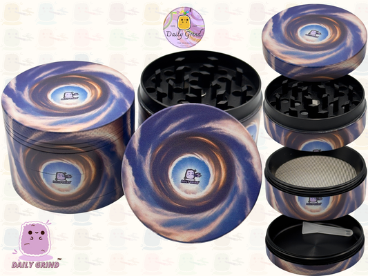 Motif Trippy coloré ondulé liquide Hallucination 50mm 4 pièces haute qualité personnalisé métal herbe broyeur cadeau
