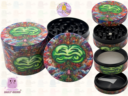 Motif Trippy coloré ondulé liquide Hallucination 50mm 4 pièces haute qualité personnalisé métal herbe broyeur cadeau
