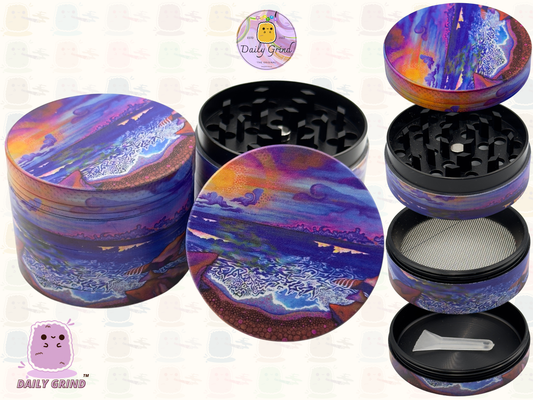 Colorido patrón trippy alucinación líquida ondulada 50 mm 4 piezas regalo de molinillo de hierbas de metal personalizado de alta calidad