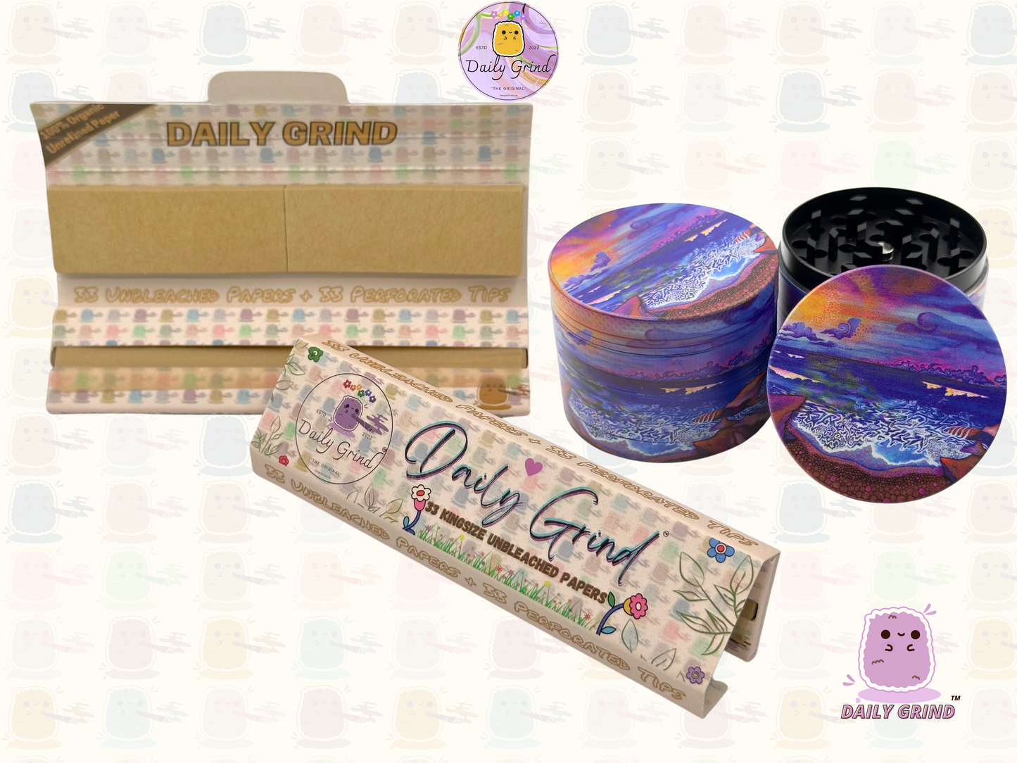 Motif Trippy coloré ondulé liquide Hallucination 50mm 4 pièces haute qualité personnalisé métal herbe broyeur cadeau