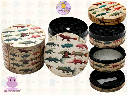 Motif Trippy coloré ondulé liquide Hallucination 50mm 4 pièces haute qualité personnalisé métal herbe broyeur cadeau