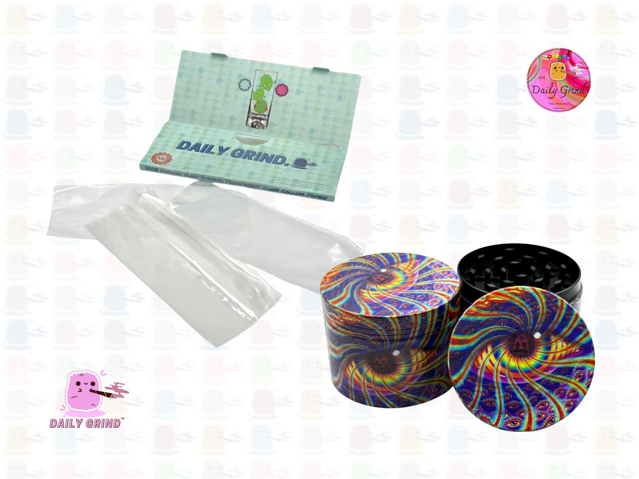 Colourful Eye - 50mm Premium 4-Piece Custom Metal Tobacco Herb Grinder Gift Idea