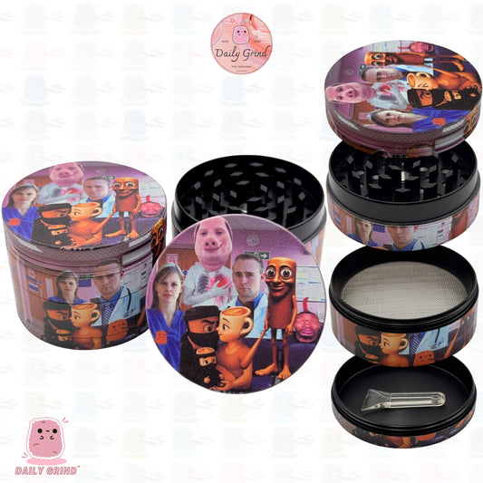 Brainrot A&E - 50mm 4-Piece High Quality Custom Metal Tobacco Herb Grinder Gift Idea