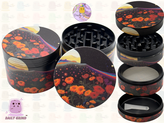 Motif Trippy coloré ondulé liquide Hallucination 50mm 4 pièces haute qualité personnalisé métal herbe broyeur cadeau