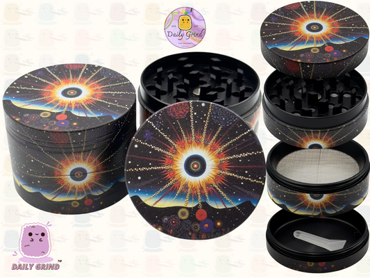Colorido patrón trippy alucinación líquida ondulada 50 mm 4 piezas regalo de molinillo de hierbas de metal personalizado de alta calidad