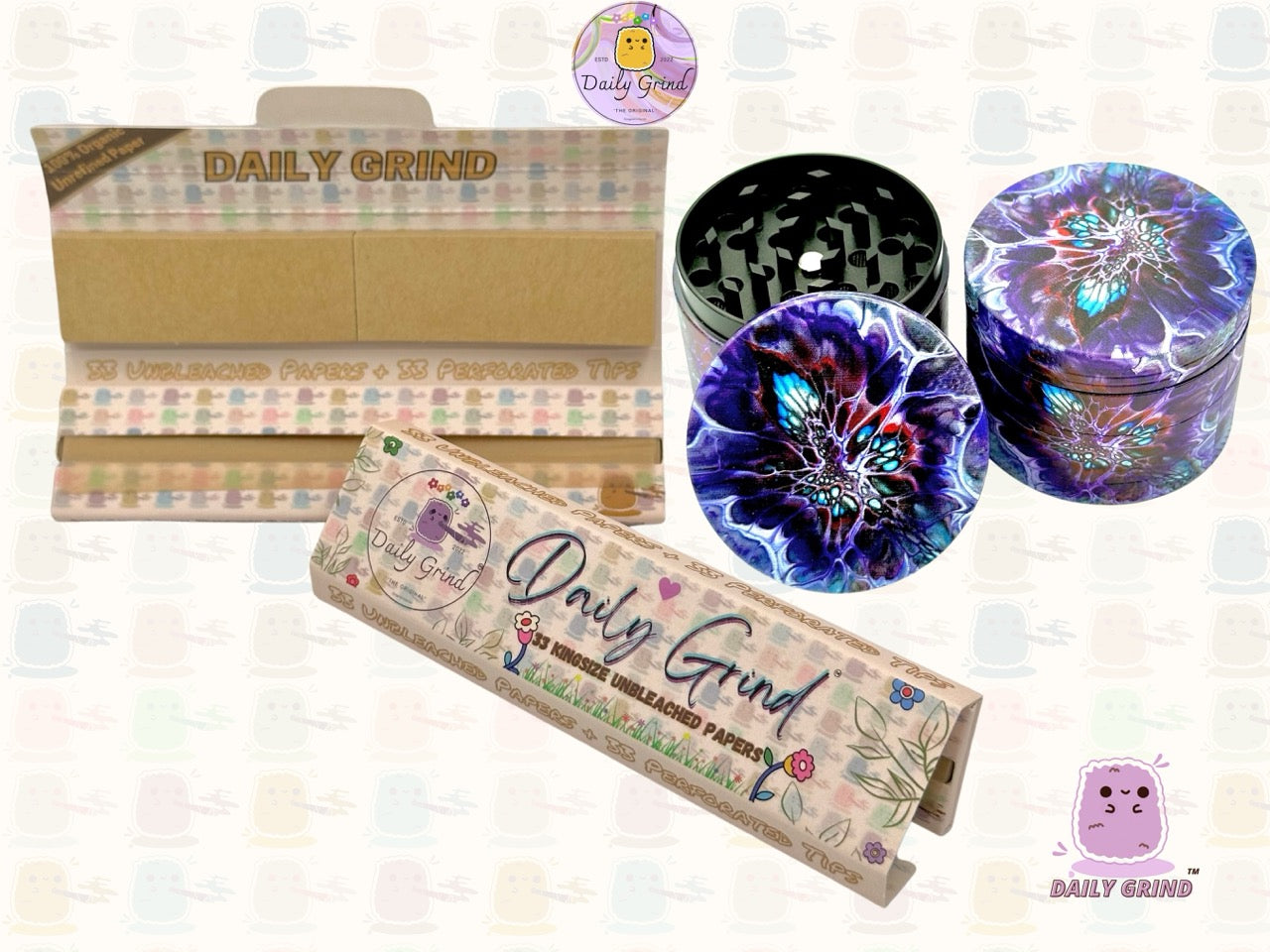 Oil Spill Web Slime Grunge - 50mm 4-Piece High Quality Metal Tobacco Herb Grinder Gift Idea