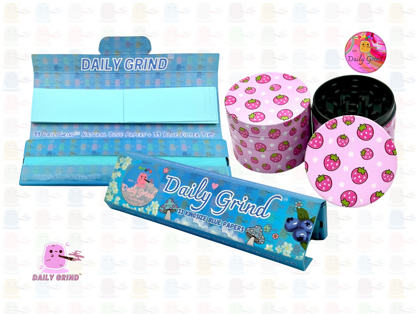 Fresas Kawaii Estilo japonés Kawaii Fruta jugosa linda - 50 mm 4 piezas Regalo de molinillo de hierbas de metal personalizado de alta calidad