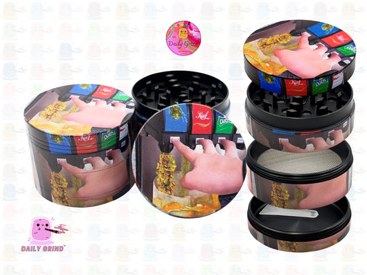 Funny Soda Fountain Parody - 50mm Premium 4-Piece Custom Metal Tobacco Herb Grinder Gift Idea