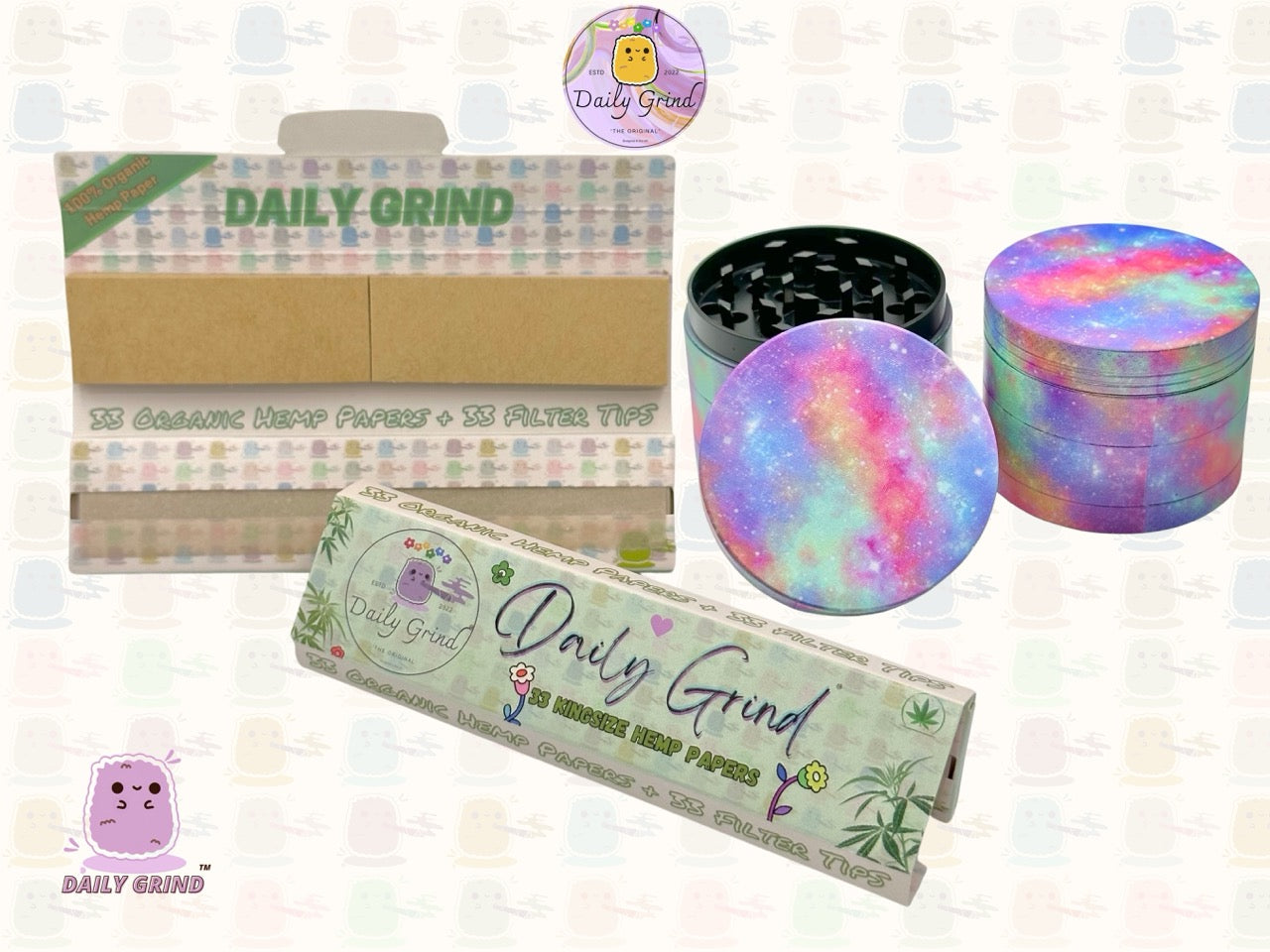 Voie lactée colorée galaxie mignonne 50mm 4 pièces cadeau de broyeur d'herbes en métal personnalisé de haute qualité