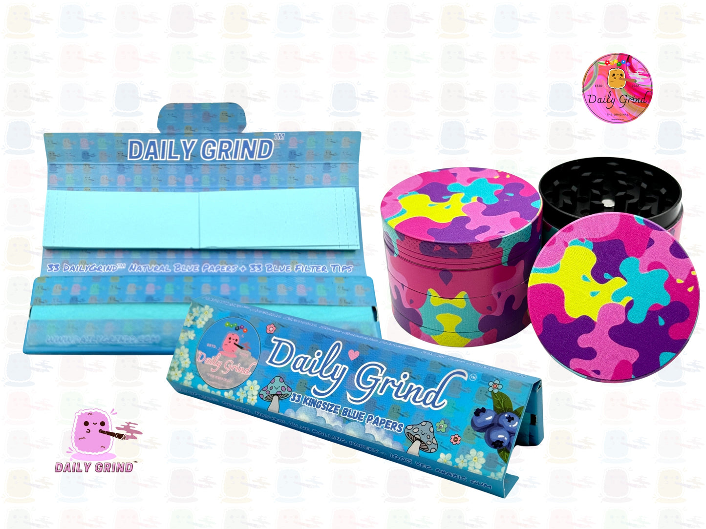 Paint Splatter Colourful Vibrant Splodge - 50mm Premium 4-Piece Custom Metal Tobacco Herb Grinder Gift Idea