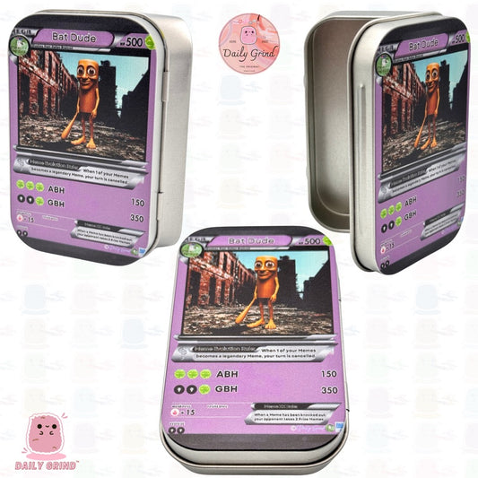 Bat Dude - 1oz Silver Metal Tin Funny Parody / Crystal / Jewellery / Coins / Bits & Pieces / Money / Make-Up 1oz Hinge Lid Metal Box Container - 9.5 x 6.2 x 2 cm - Cute Joke Gift Idea