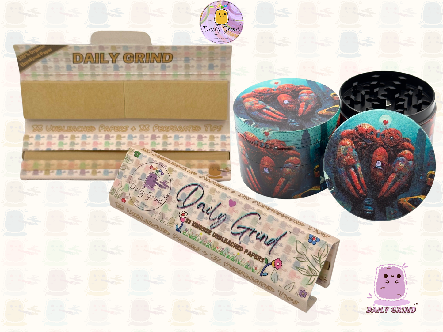 Motif Trippy coloré ondulé liquide Hallucination 50mm 4 pièces haute qualité personnalisé métal herbe broyeur cadeau