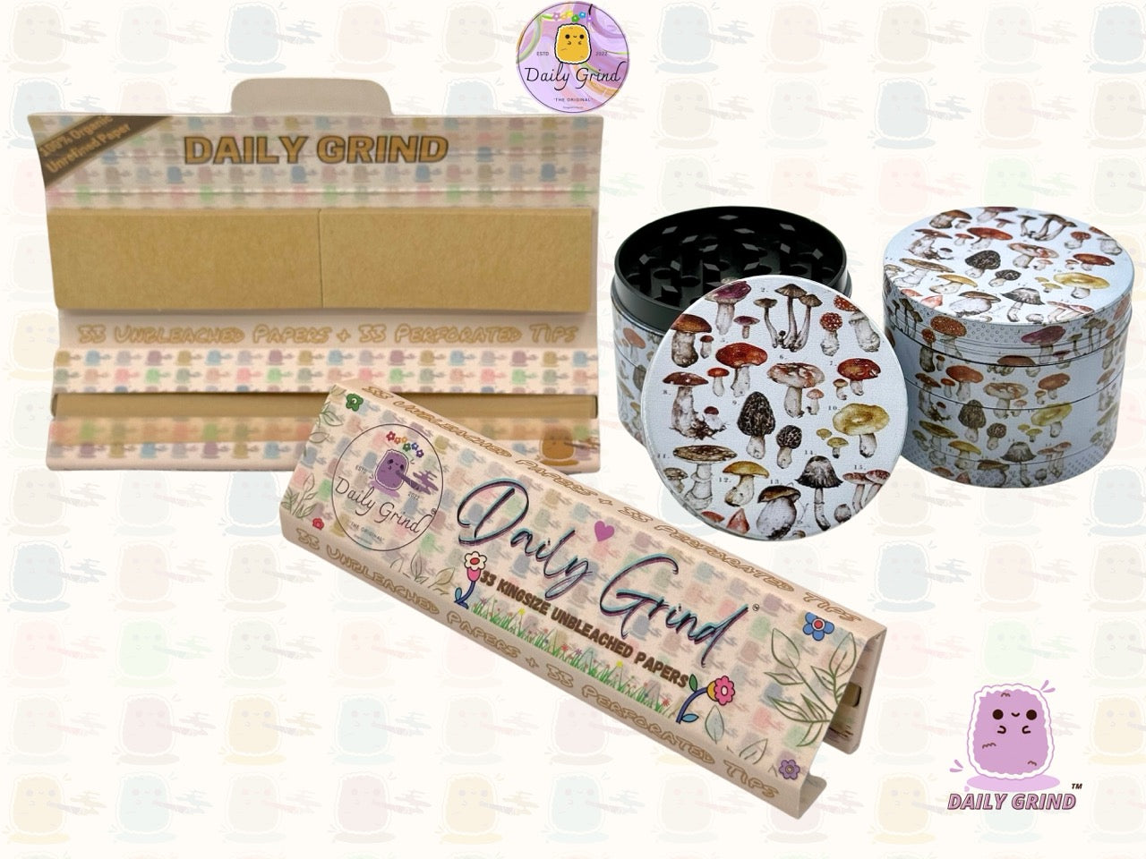 50mm vintage Botanique Champignon Graphique Champignon Hippie Design - Haute Qualité Personnalisé Métal Herb Grinder Cadeau