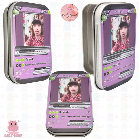 Pig Yoot - 1oz Silver Metal Tin Funny Parody / Crystal / Jewellery / Coins / Bits & Pieces / Money / Make-Up 1oz Hinge Lid Metal Box Container - 9.5 x 6.2 x 2 cm - Cute Joke Gift Idea