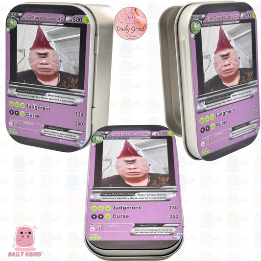 One Eyed Dude - 1oz Silver Metal Tin Funny Parody /Crystal / Jewellery / Coins / Bits & Pieces / Money / Make-Up 1oz Hinge Lid Metal Box Container - 9.5 x 6.2 x 2 cm - Cute Joke Gift Idea