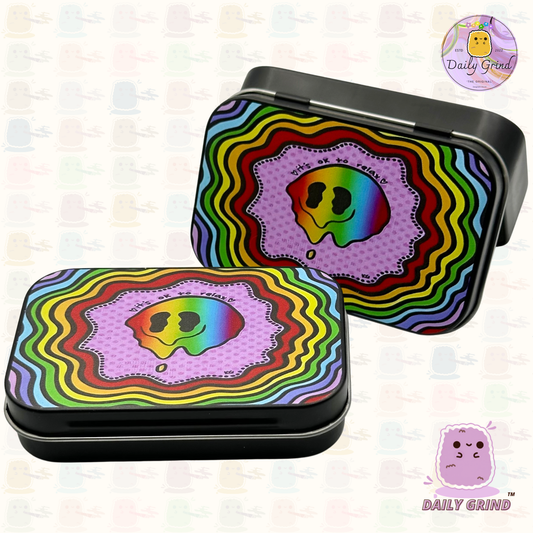 Diseño del espacio exterior de los planetas coloridos de la galaxia de los años 90, pastilla de tabaco negra de 2oz, monedas de alijo Baccy, cristales, joyería, tapa con bisagra, regalo de lata