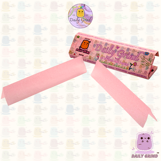Daily Grind™ Pink Kingsize Rolling Papers 33 Sheets + Tips - High Quality, Super Cute Gift!!