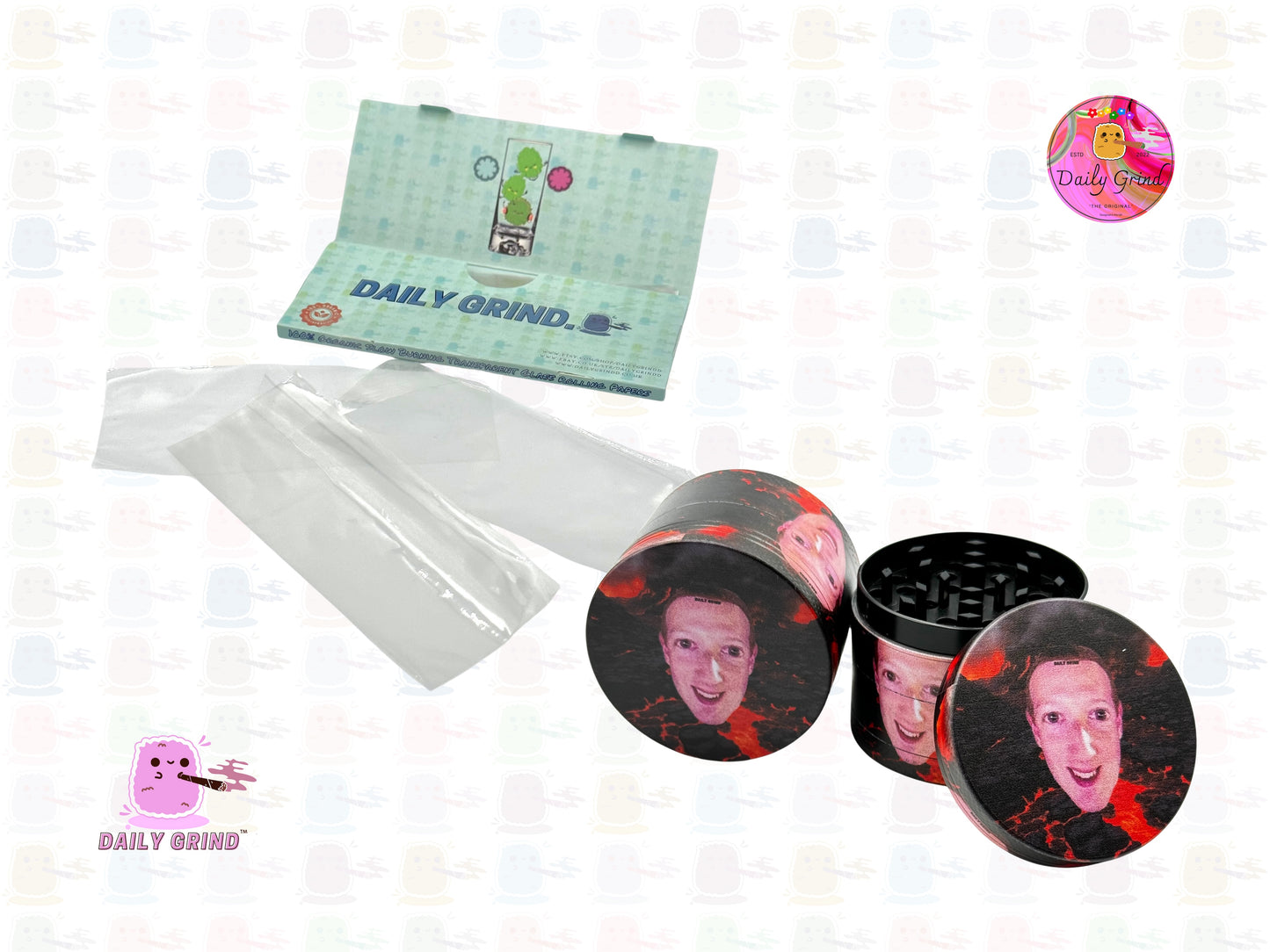 Mark Face Funny - 50mm Premium 4-Piece Custom Metal Tobacco Herb Grinder Gift Idea