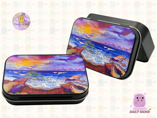 Diseño del espacio exterior de los planetas coloridos de la galaxia de los años 90, pastilla de tabaco negra de 2oz, monedas de alijo Baccy, cristales, joyería, tapa con bisagra, regalo de lata