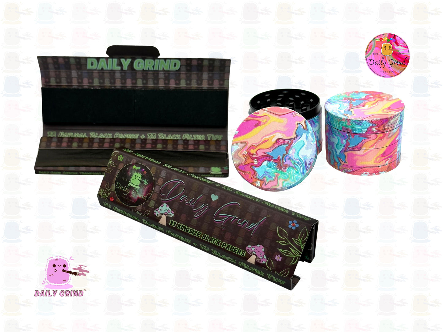Diseño Pastel Tie Dye Hermosa calidad - 50 mm 4 piezas Regalo de molinillo de hierbas de metal de alta calidad