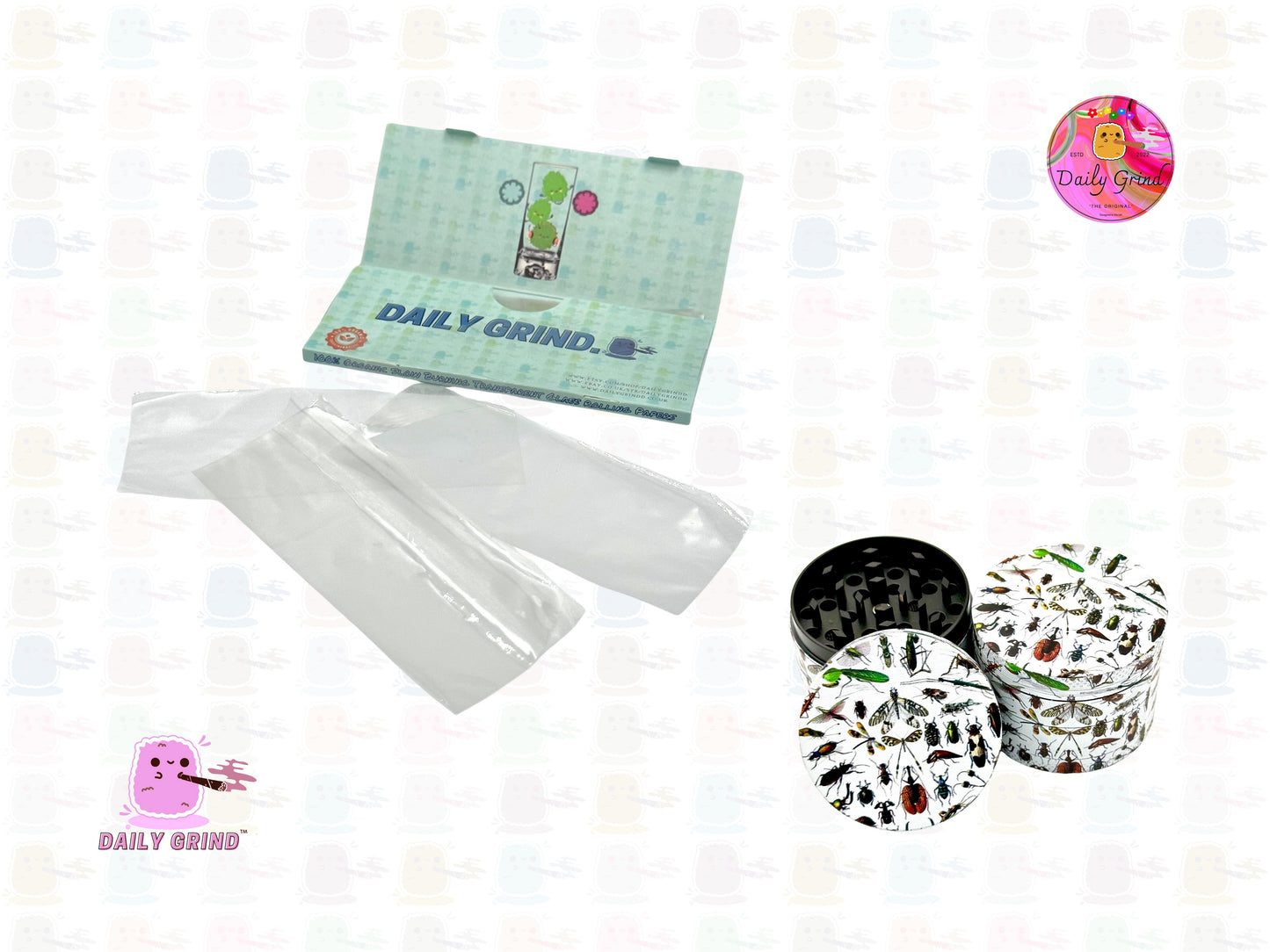 Bugs, Creepy Crawlies & Insects - 50mm 4-Piece High Quality Custom Metal Tobacco Herb Grinder Gift idea