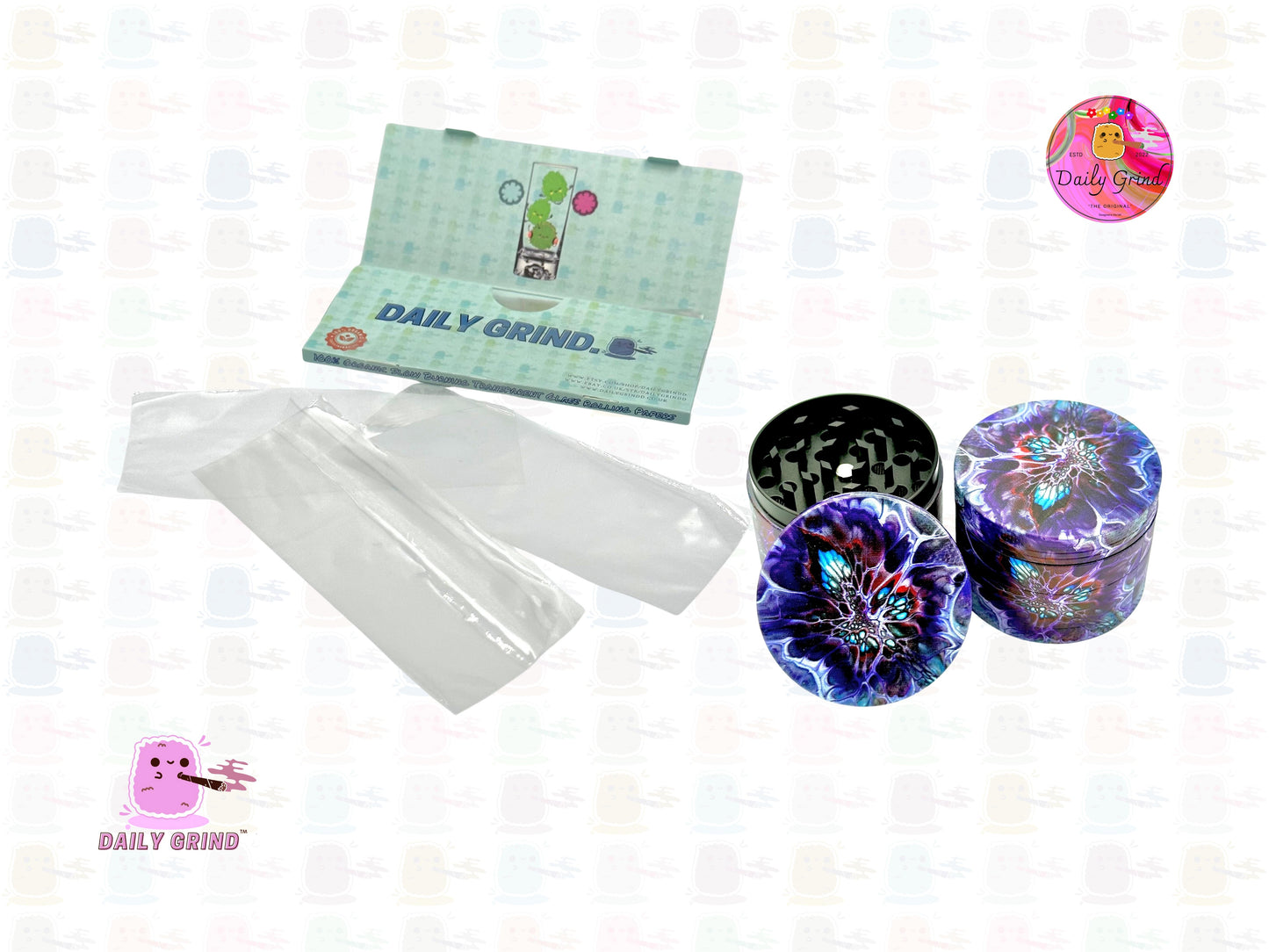 Oil Spill Web Slime Grunge - 50mm 4-Piece High Quality Metal Tobacco Herb Grinder Gift Idea