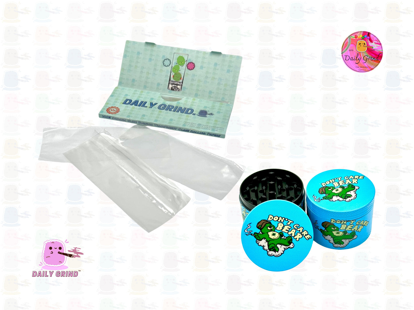 Don't Care Sleepy Lazy Parody Funny - 50mm 4-Piece High Quality Custom Metal Tobacco Herb Grinder Gift Idea