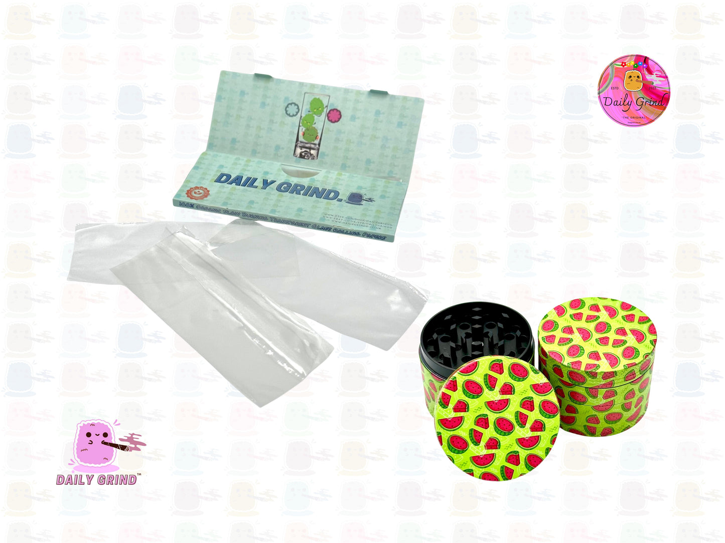 Cute Fruit Candy Watermelon Juicy - 50mm 4-Piece High Quality Metal Tobacco Herb Grinder Gift Idea