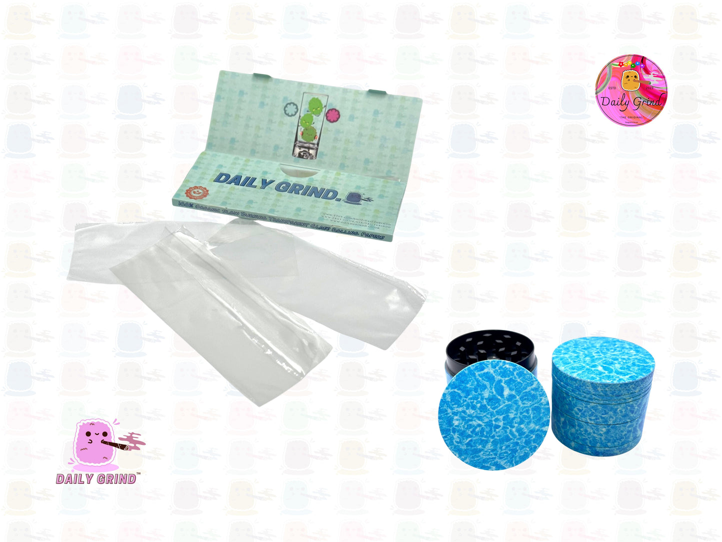 Shimmering Blue Crystal Clear Holiday Water Sunny Summer Design - 40mm 4-Piece High Quality Custom Metal Tobacco Herb Grinder Gift Idea