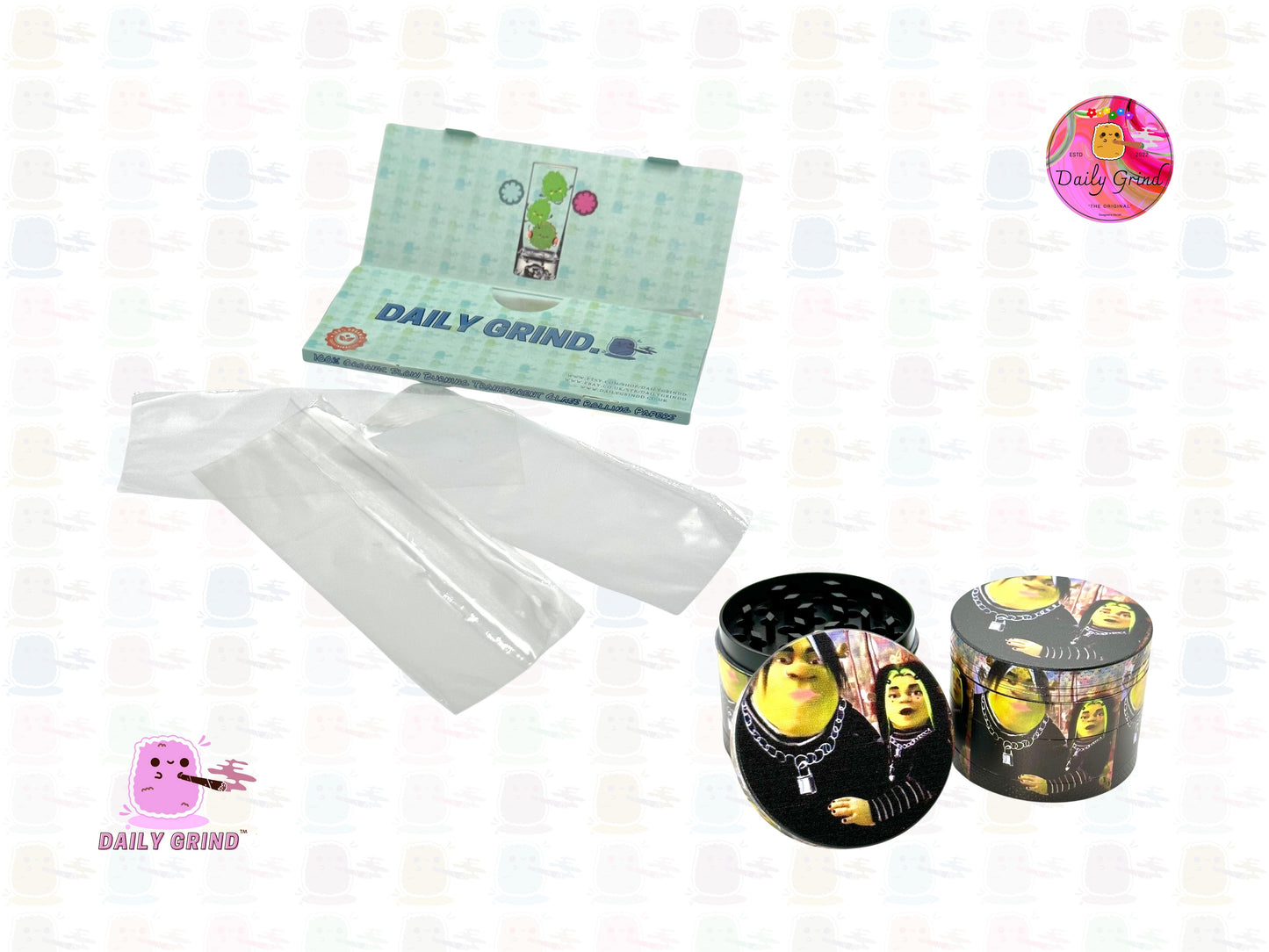 Emo Goth Y2K Film Nostalgia Funny Parody Joke - 50mm 4-Part High Quality Custom Metal Tobacco Herb Grinder Gift Idea