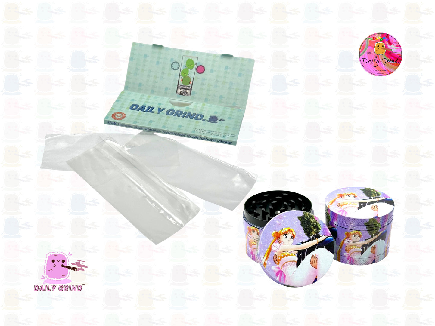 Anime Funny Parody Cartoon Girls Cute - 50mm 4-Piece High Quality Custom Metal Tobacco Herb Grinder Gift Idea