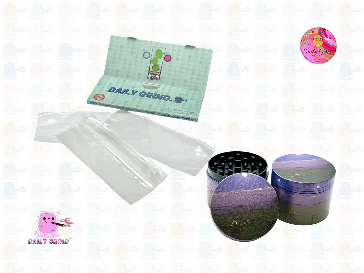 Beautiful Farmland Sunset - 50mm 4-Piece High Quality Metal Tobacco Herb Grinder Gift Idea