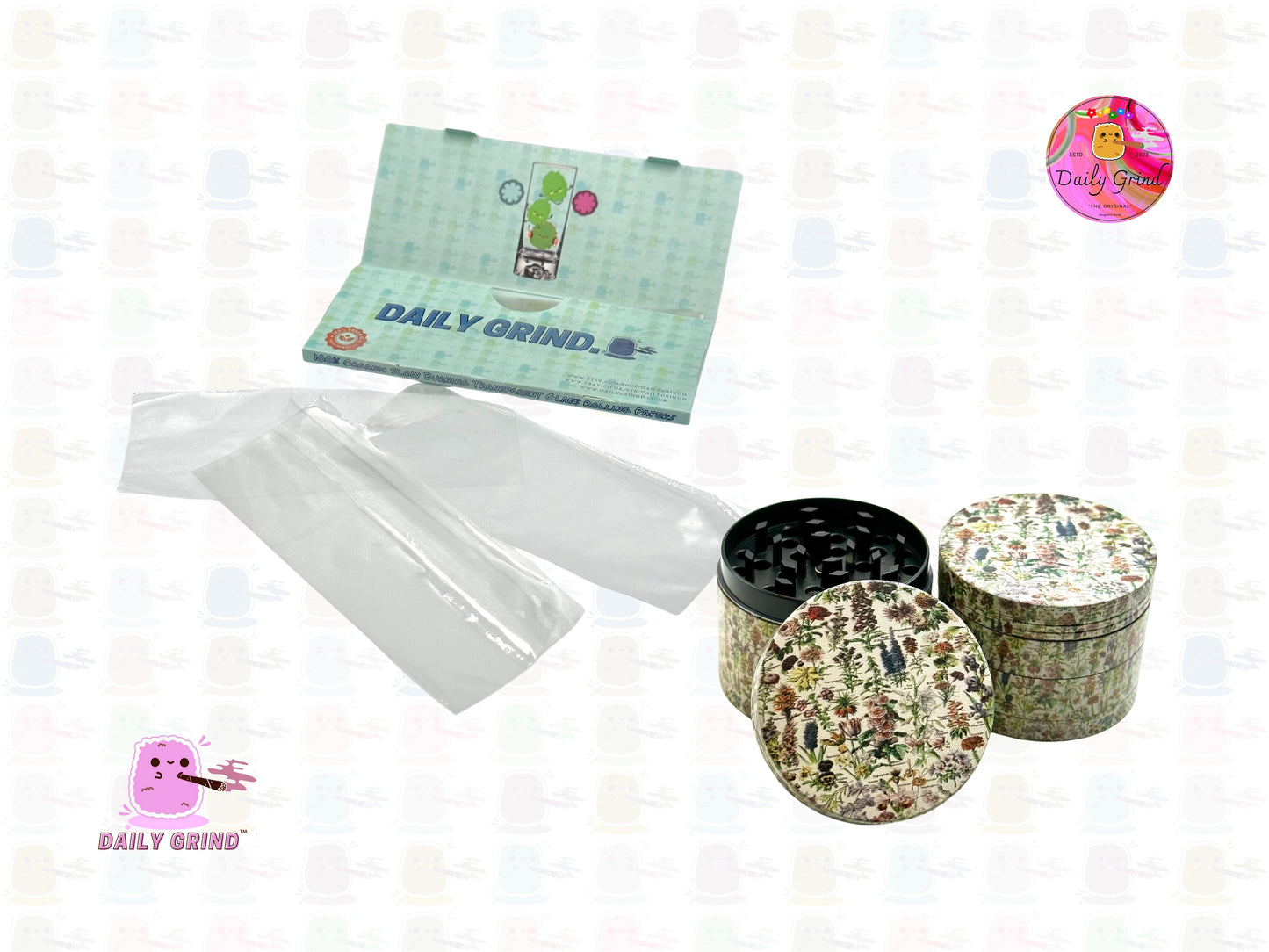 Vintage Flowers & Fauna Botanical Vintage Chart - 50mm 4-Piece High Quality Custom Metal Tobacco Herb Grinder Gift