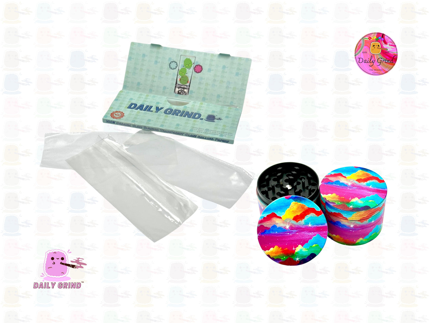 Colourful Clouds Vibrant Mountains - 50mm 4-Piece High Quality Custom Metal Tobacco Herb Grinder Gift Idea