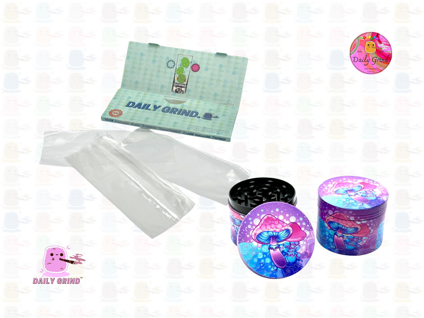 Tinte anudado de setas púrpuras - Regalo de molinillo de hierbas de metal personalizado de alta calidad de 50 mm y 4 piezas