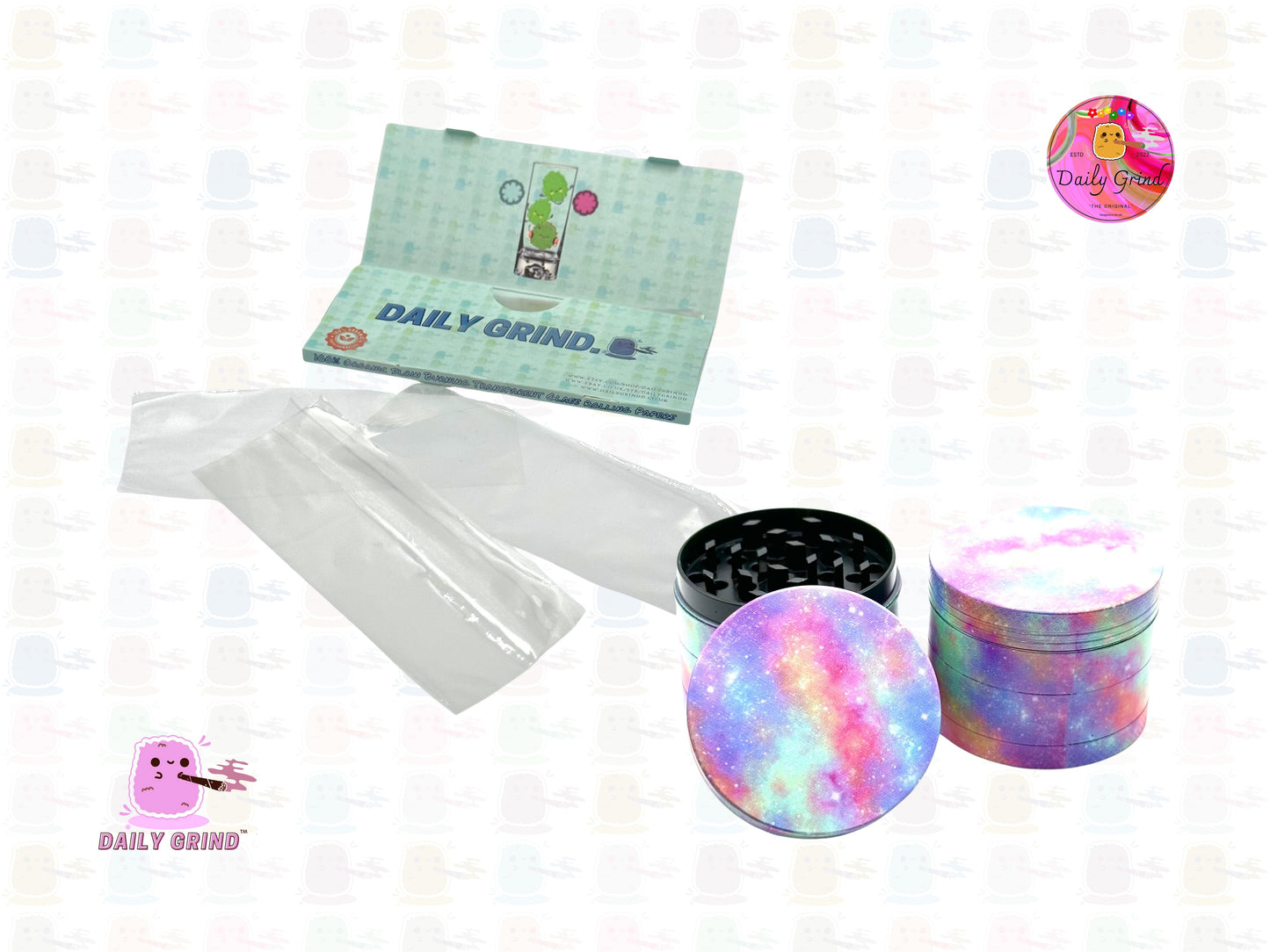 Colourful Milky Way Galaxy Cute - 50mm 4-Piece High Quality Custom Metal Tobacco Herb Grinder Gift Idea