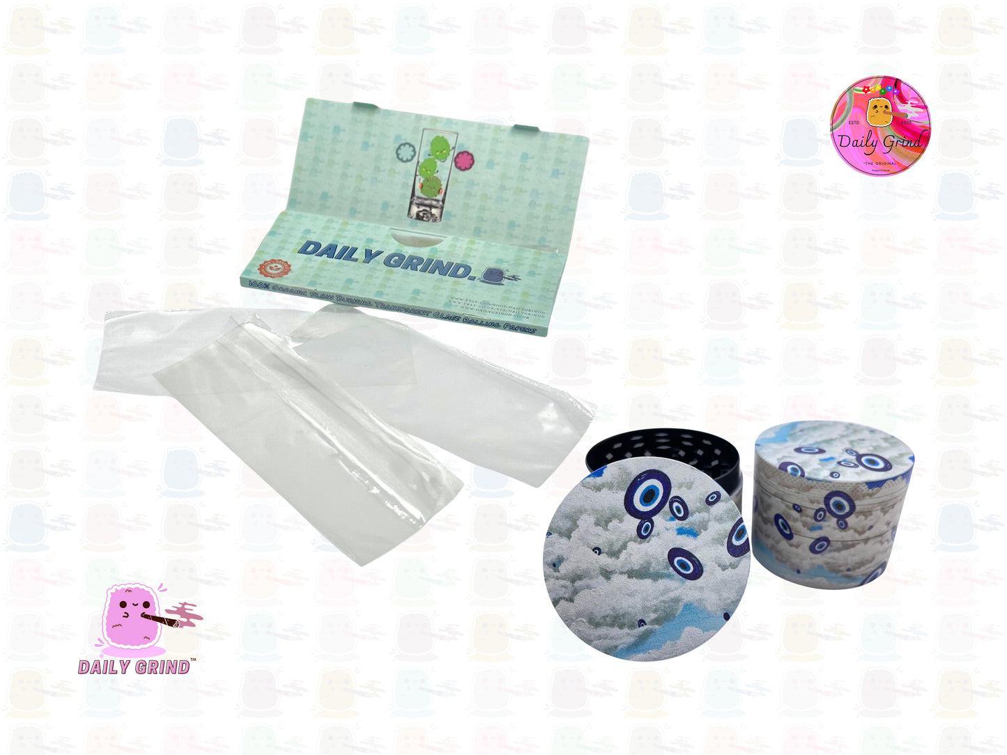 Spiritual Eye of Protection - 50mm 4-Piece High Quality Custom Metal Tobacco Herb Grinder Gift Idea