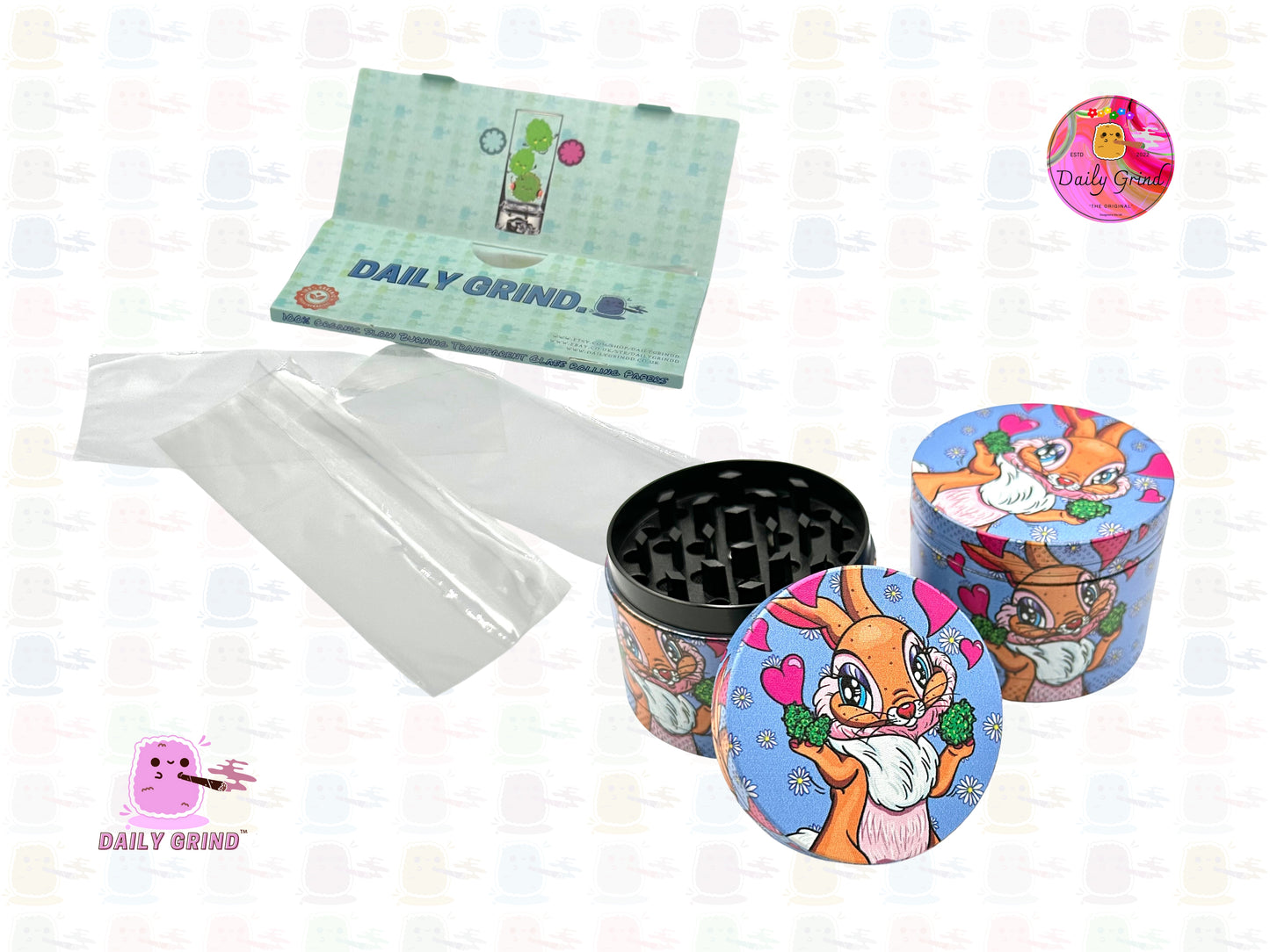 Squirrel Loving Romance Cute Nature - 50mm 4-Piece Premium Custom Metal Tobacco Herb Grinder Cute Gift Idea