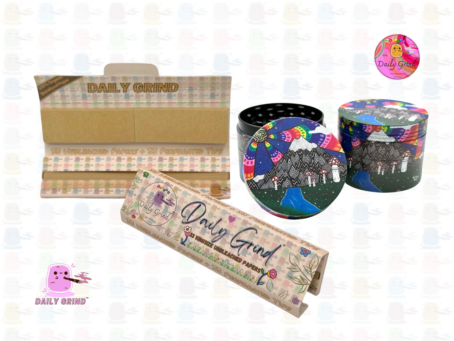 Monte Fuji lindo anime dibujos animados Japón arte 50 mm 4 piezas alta calidad personalizado metal hierba molinillo regalo